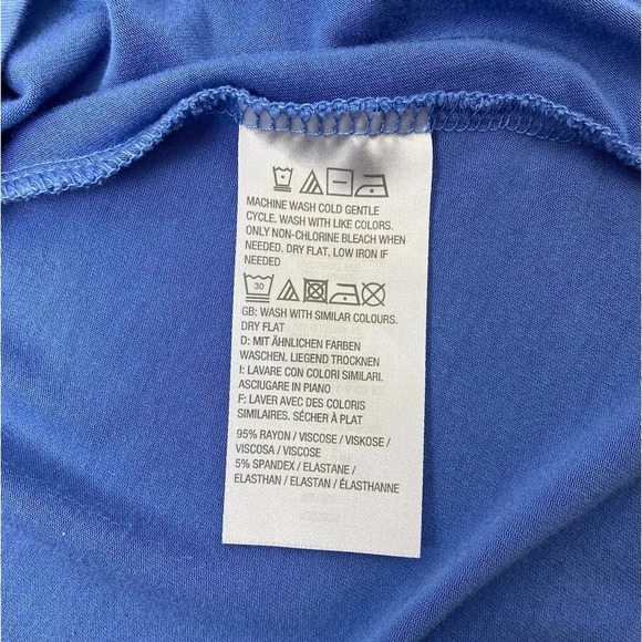 H by Halston Flutter Sleeve Crew Neck Knit Top Pool Blue Size Extra Small XS - Picture 7 of 8